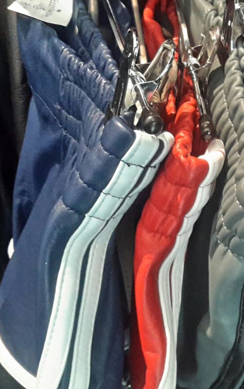 Elite Leather Shorts  (Blue w/white stripes)